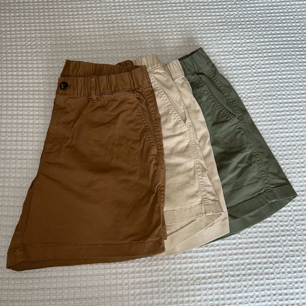 Bearbottom Stretch Chino Shorts Bundle - Brown, Tan, and Green (5.5”)